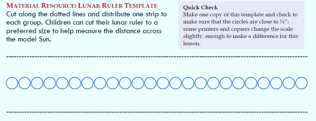 Lunar ruler template