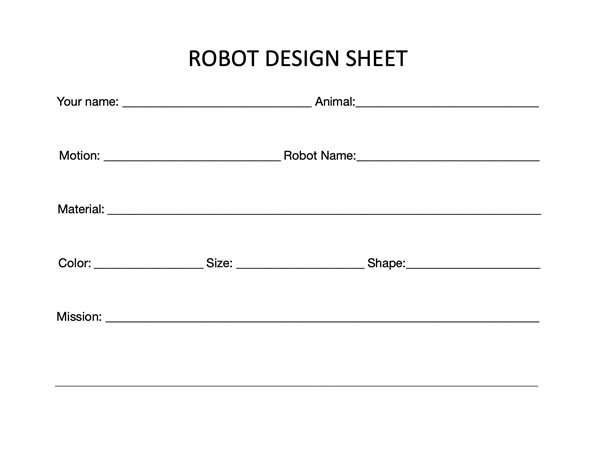 Robot Design Sheet