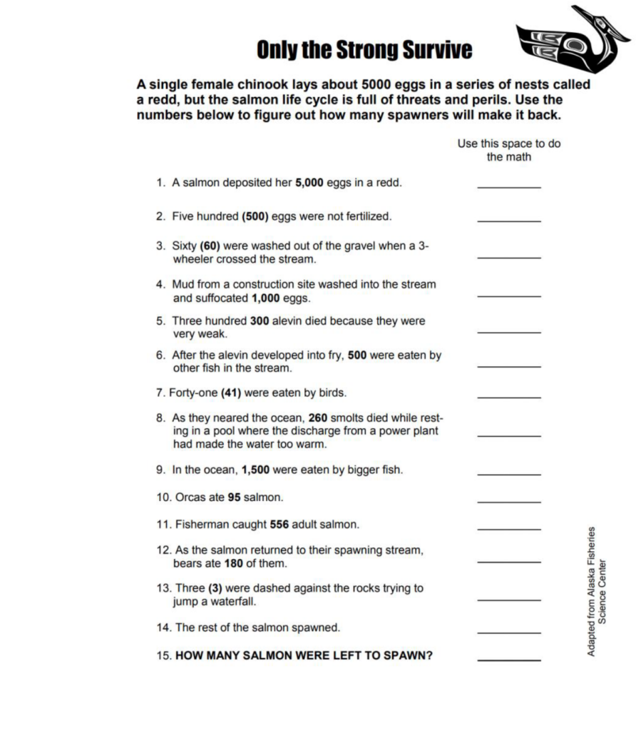 Only the Strong Survive worksheet